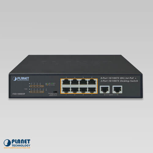 8ポート POE対応  イーサースイッチ：FSD-1008HP